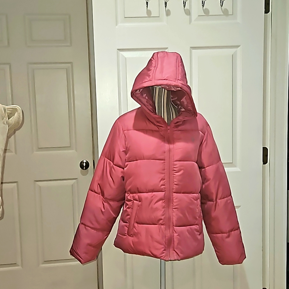 U.S POLO ASSN WITH RALPH LAUREN Oxford Rose color Women Puffer Coat Size XL, L,M